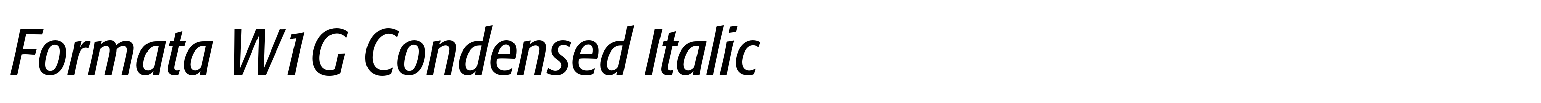 Formata W1G Condensed Italic